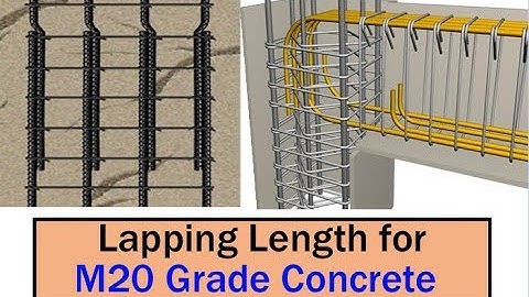 Lapping length for M20 Grade Concrete - Lapping for Beam column and Slab