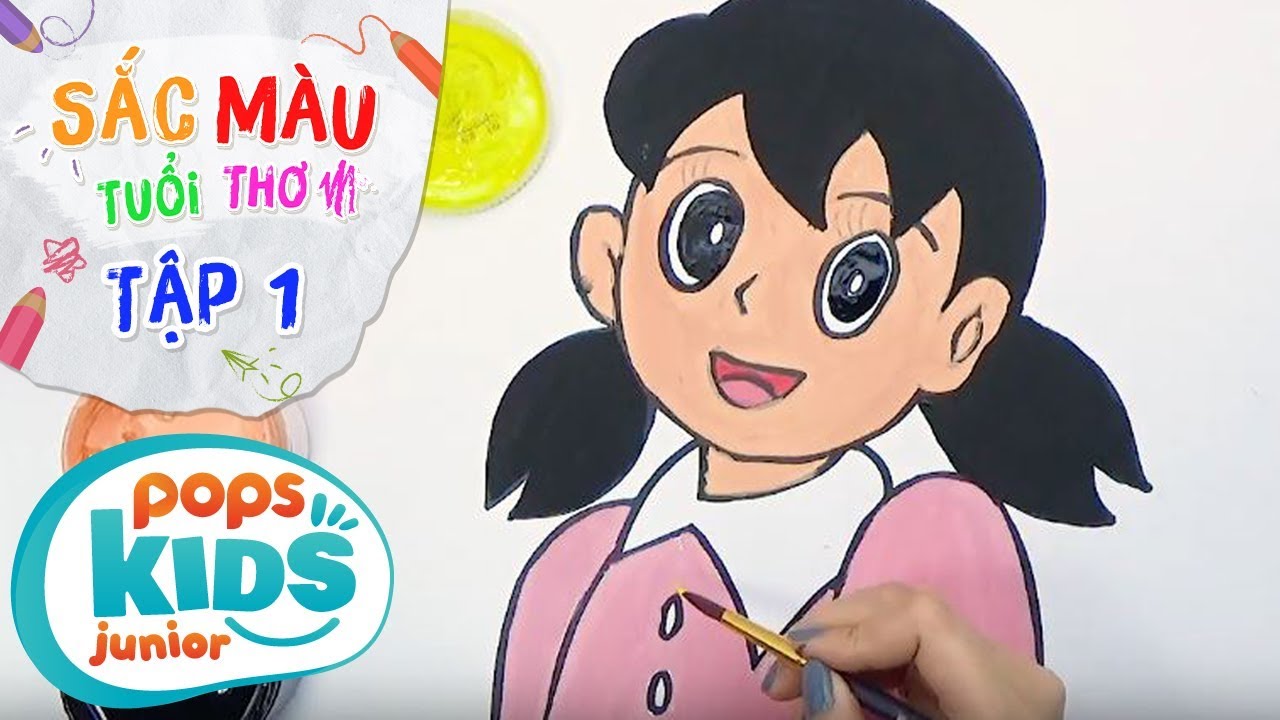 Sắc Màu Tuổi Thơ - Tập 1 - Bé Tập Vẽ Nhân Vật Xuka | How To Draw Xuka For Kids In Nobita