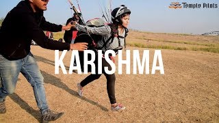 Karishma flew solo with Temple Pilots Paragliding , Kamshet Maharashtra