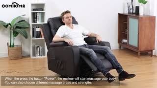 Comhoma Leather Recliner Chair Modern Rocker Installation Video