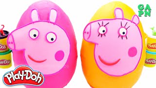 Gigante Huevos Sorpresa Play Doh de Mamá Cerdo / Aprender Los Colores con Play Doh en español