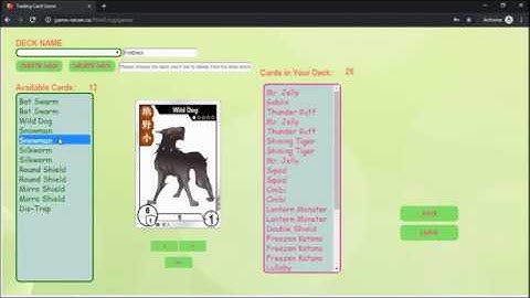 Trading Card Game - v3.0 HTML5 game client (create deck, change password and nickname)(Chinese)