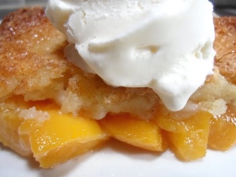 How to make Peach Cobbler | Canned Peaches | Fast