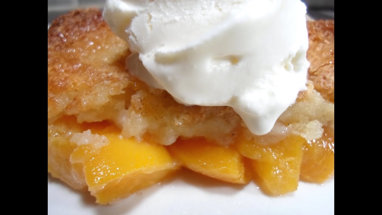 How To Make Peach Cobbler Canned Peaches Fast Youtube