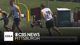 Eli Heidenrich's family watches him at Steelers training camp