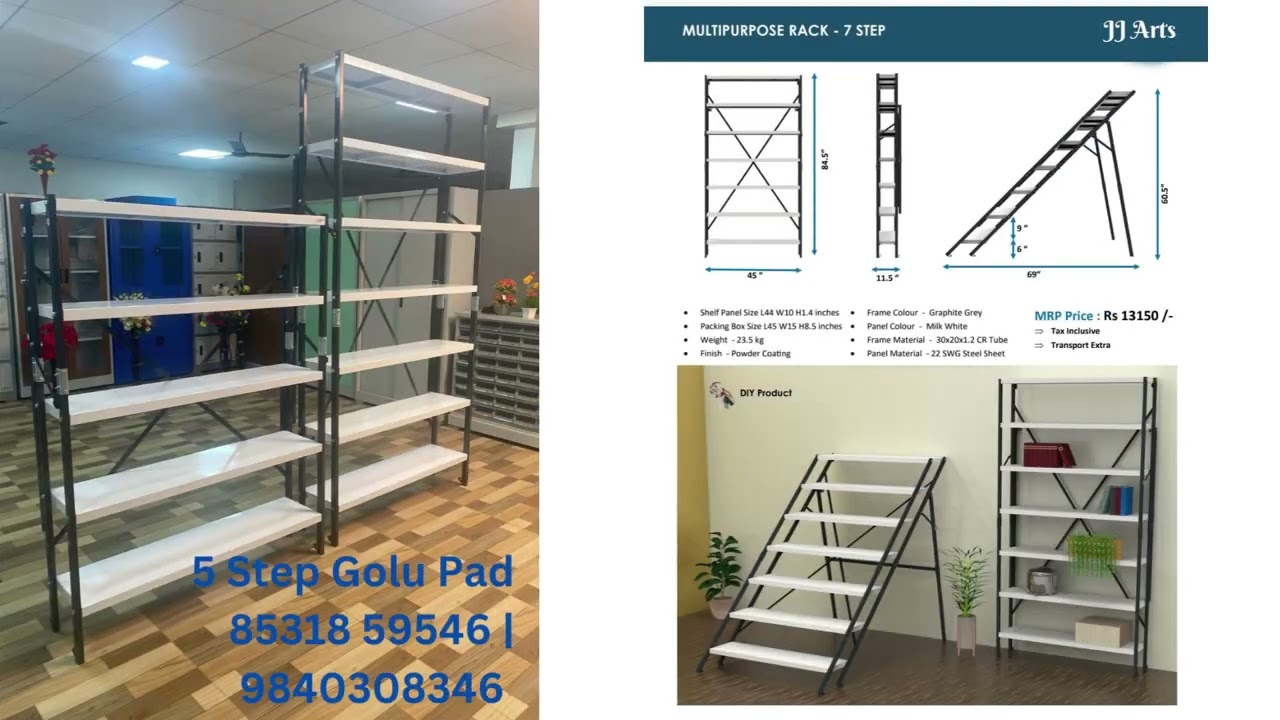 7 Step, 5 Step, 3 Step Golu Padi Available | Multipurpose Rack