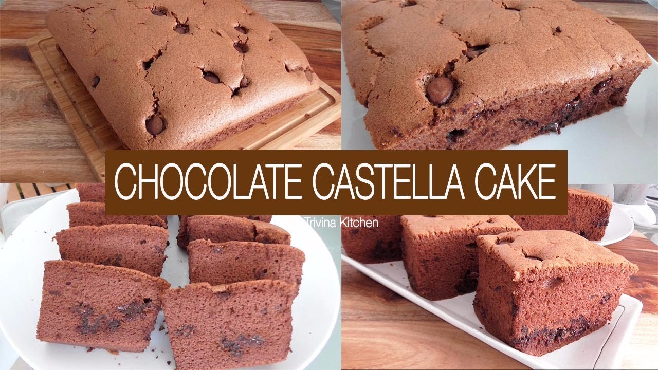 CHOCOLATE COTTON SPONGE CAKE | CASTELLA CAKE | Resep dan Cara Pembuatan | Trivina Kitchen