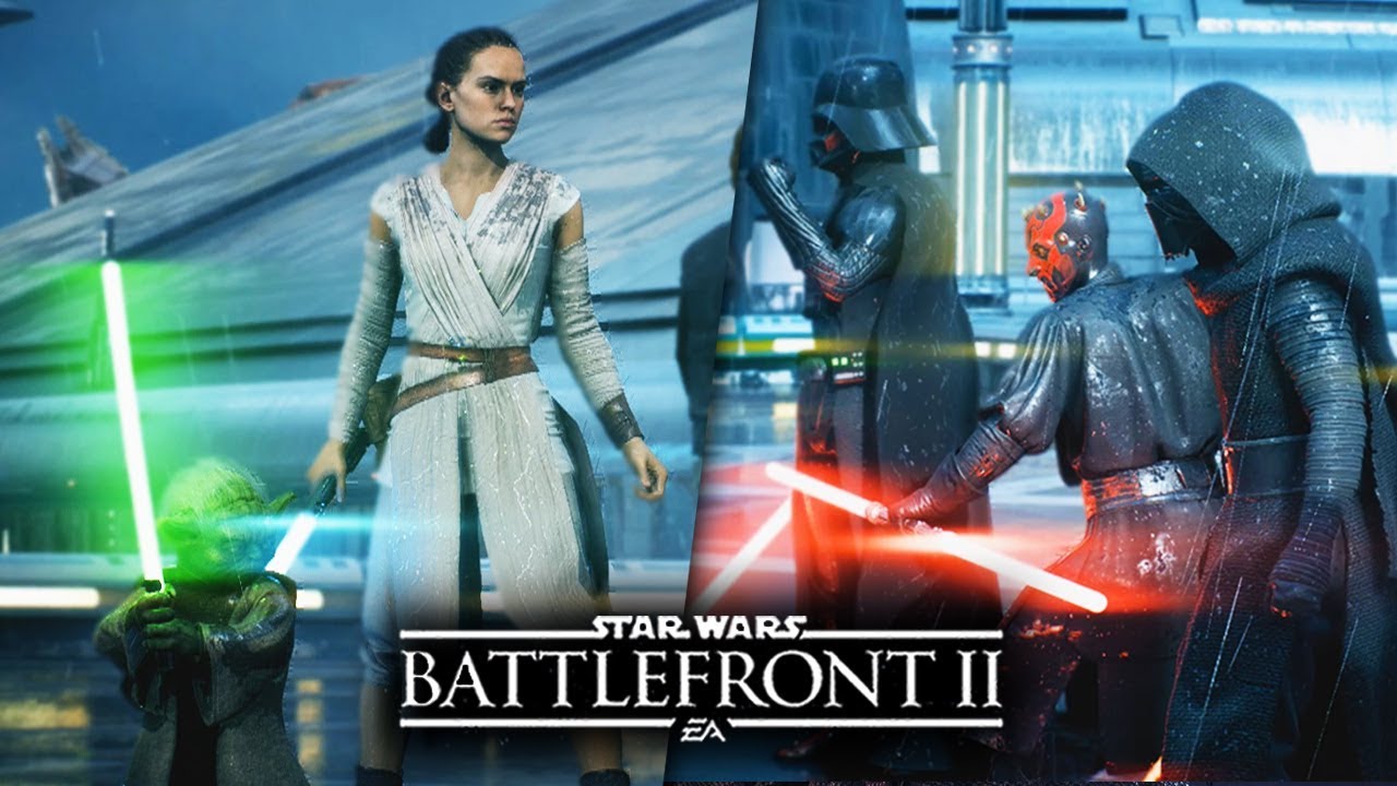 Star Wars Battlefront 2 Heroes Vs Villains Gameplay All 14 Heroes Kylo Ren Darth Vader Yoda Youtube - luke plays star wars battlefront ii roblox