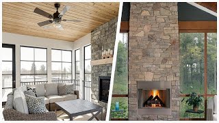 75 All Fireplace Surrounds Sunroom Design Ideas You'll Love 🏡
