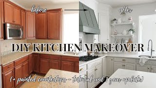 DIY KITCHEN MAKEOVER ON A BUDGET | BEFORE AND AFTER | PAINTED COUNTERTOPS  TUTORIAL AND UPDATE