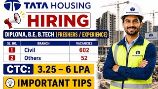 Tata Housing Job Vacancy 2026 | Diploma, B.E, B.Tech | Direct Interview Selection @Jobgo4U 