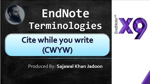 2.7 Cite While You Write (CWYW) | EndNote
