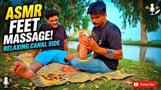 ASMR Tickling His Feet Until He Screams! 😂 | Relaxing Canal Side Foot Massage
