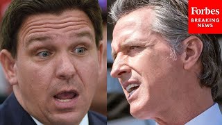 Newsom Calls DeSantis 'A Disgrace,' Then DeSantis Does Newsom Impression & Mocks CA Gov's Hair Gel