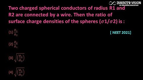 Two charged spherical conductors of radius R1 and R2 are connected by a wire: Electric Potential