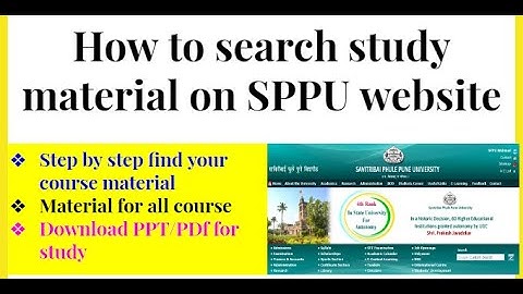SPPU online study material for all courses|Search study material for UG and PG Pune university web