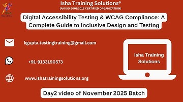Accessibility Testing- Day2 Video On 13th Nov 2025. Call /WhatsApp us on +91-9133190573 to Enroll.