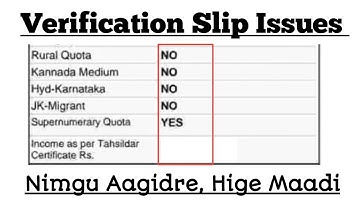 KCET Verification Slip Problems 🫠🫠 || Hige Maadi