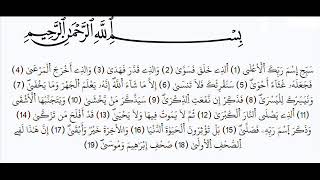 سورة الأعلى بصوت القارئ الشيخ محمد العالم الدوكالى
