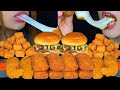 ASMR FRIED FOOD FEAST! GIANT CHEESY MOZZARELLA STICKS, BACON CHEESEBURGERS, FRIED CHICKEN, TATER TOT