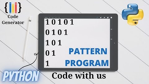 Pattern Program For Python | Python for Beginner | Code Generator | CG.
