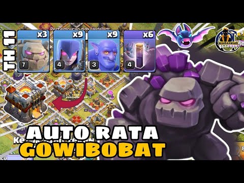 OP BANGET‼️GOLEM + WITCH + BOWLER DAN BAT SPEL (GOWIBOBAT) _STRATEGY PUSH TROFY TH 11_