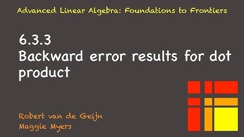 6.3.3 Backward error results for dot product