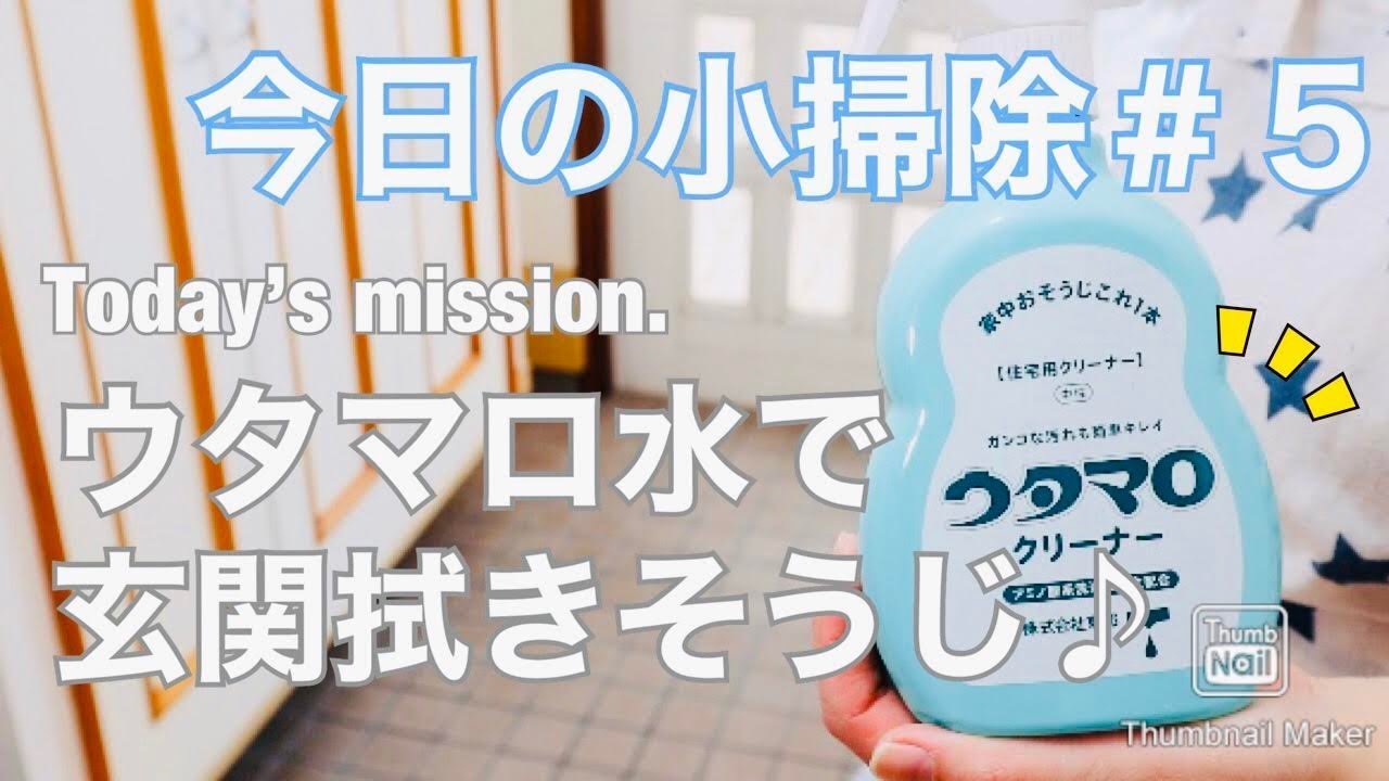 【今日の小掃除＃５】ウタマロ水で、玄関拭きそうじ♪ 幸運を呼び寄せよう∩^ω^∩/ / clean with me!