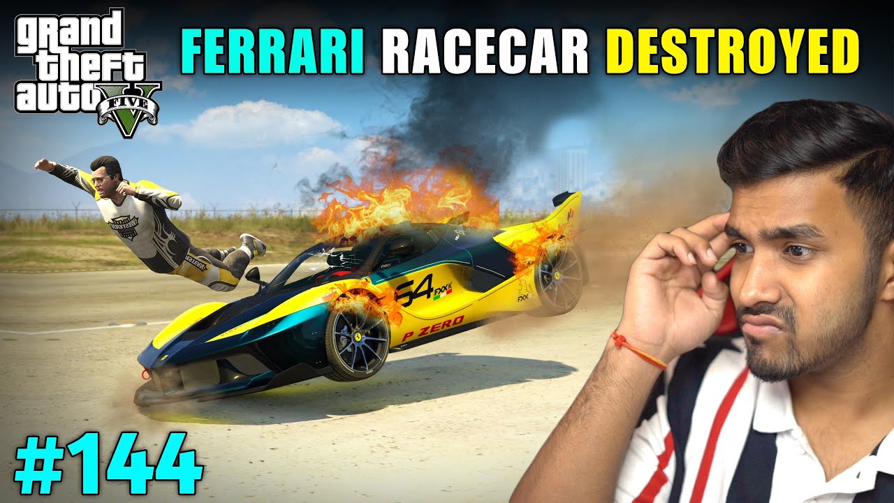 MY FERRARI RACECAR EXPLODE IN RACE  GTA V GAMEPLAY  144