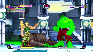 Marvel VS Capcom 2 - Jin/Hulk/Guile - Expert Difficulty Playthrough