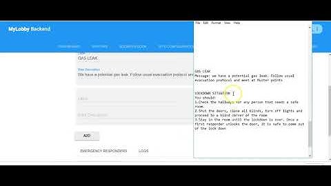 MyLobby Demo #1   Set up Emergency Message