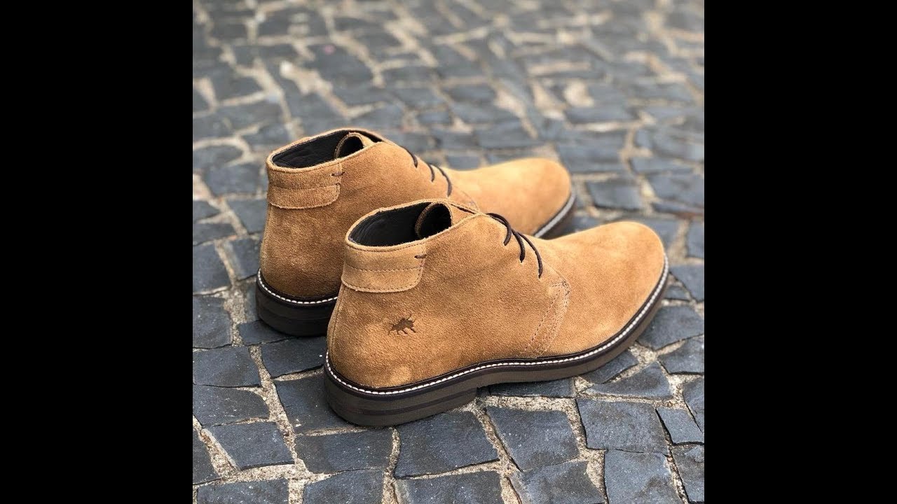 bota chukka couro