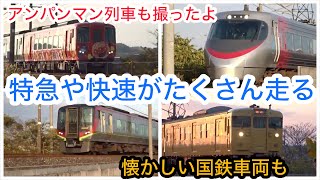 【岡山】特急や快速がたくさん走る瀬戸大橋線！国鉄車両からアンパンマン列車までいろんな列車が走るよ！