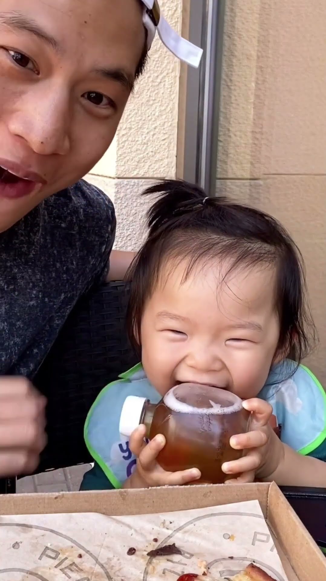 Baby confused by bottle that sounds like an apple