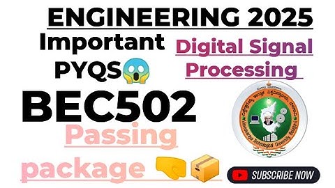 Important previous years questions papers [[ DIGITAL SIGNAL PROCESSING]] BEC502 🤯 Ask any doubt ?? 🤔