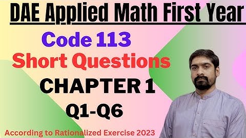 DAE Math 113 & 123 Chapter 1 Short Questions Solutions  (1 to 6 ) |Quadratic Equations