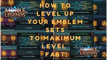 Mobile Legends How to reach MAX LEVEL EMBLEM SETS FAST (Explained)