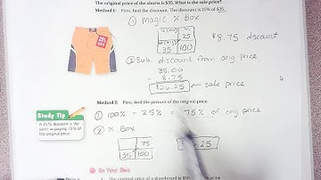 Percent discount and markup Notes