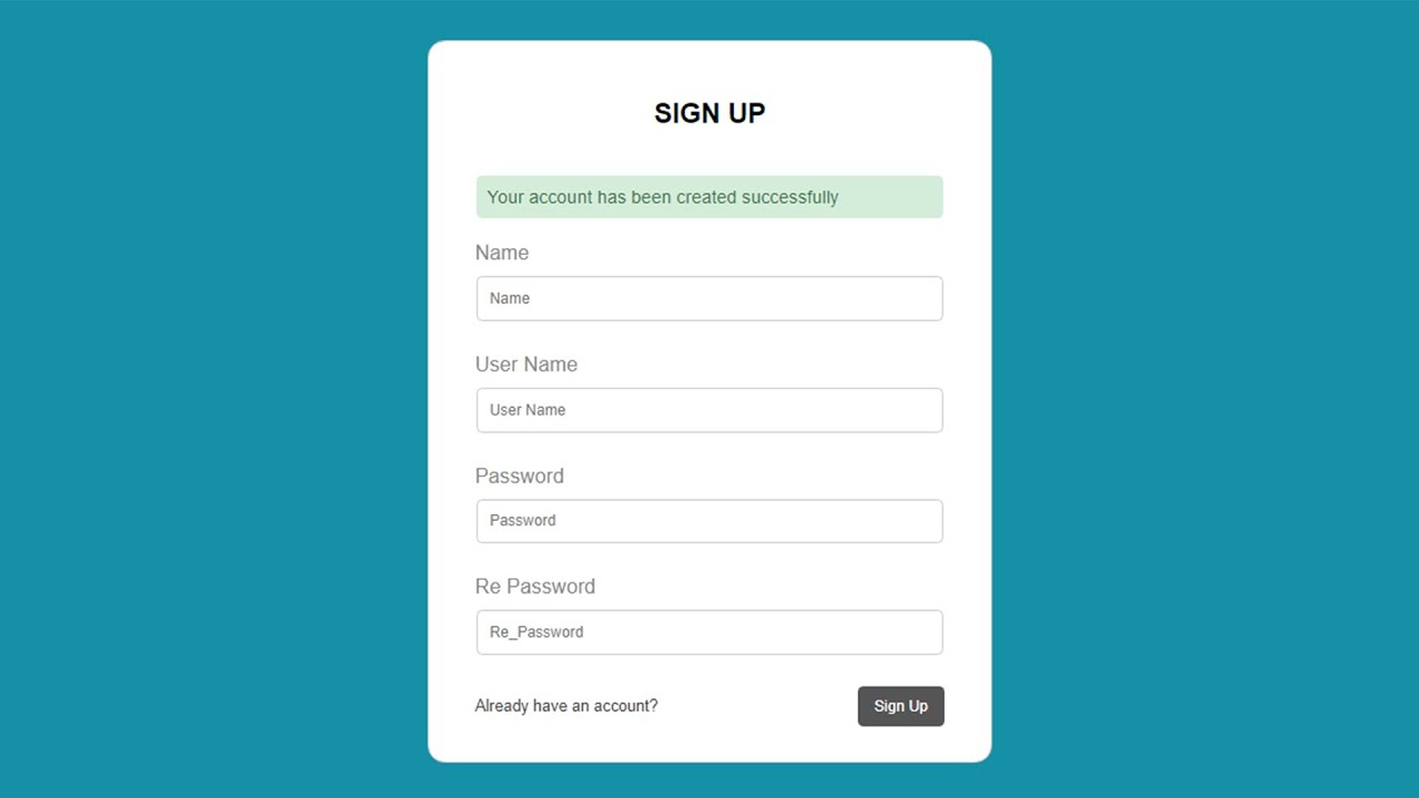 Complete User Registration system using PHP and MySQL database