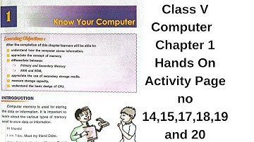 CLASS 5 COMPUTER CHAPTER 1 | KNOW YOUR COMPUTER | HANDS ON ACTIVITY SOLUTIONS | BY ASIF SIR