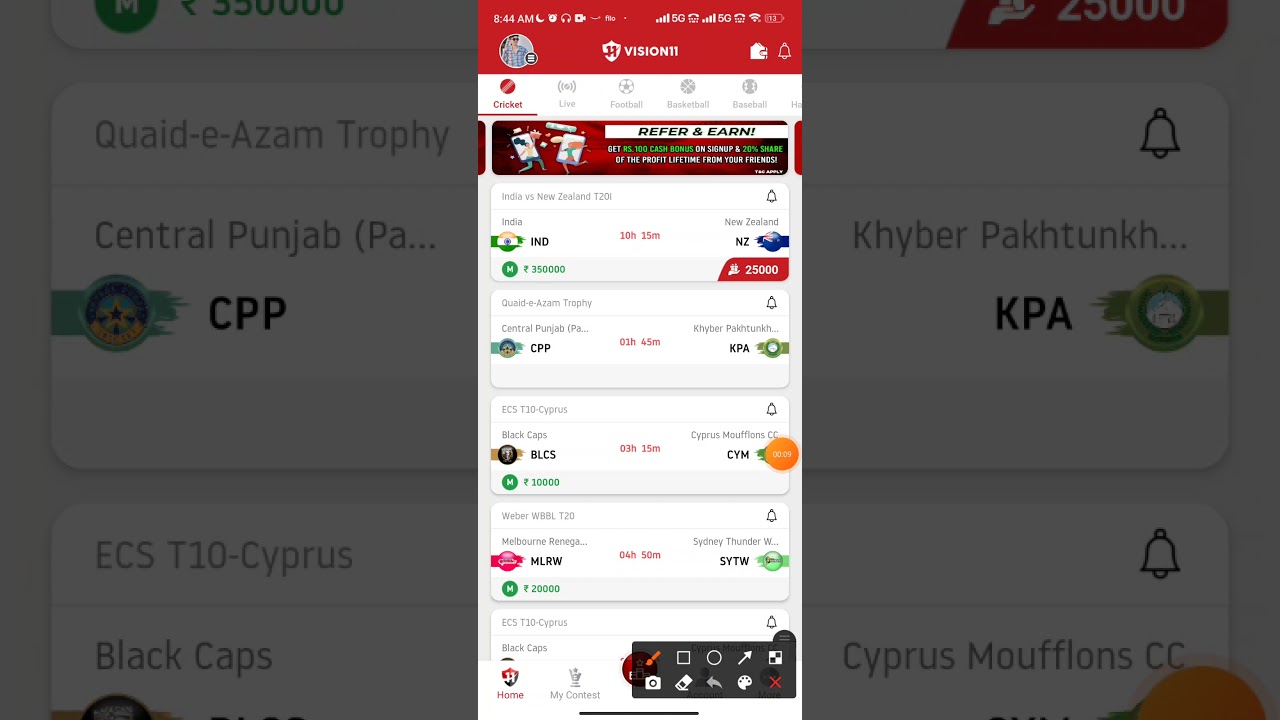 Best Fantasy app | Best Fantasy Cricket app with 100 bonus use | Vision 11 new fantasy app| Vision11