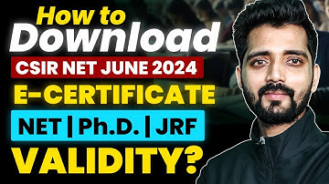 How To Download CSIR NET E - Certificate | NET | Ph.D | JRH | Validity ? IFAS