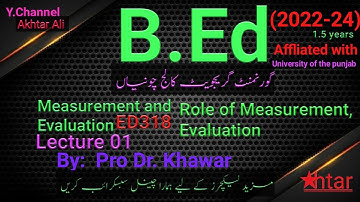 Role of Measurement,Assessment,Evaluation||B.ED by Pu-318/AIOU-8602||Akhtar Ali