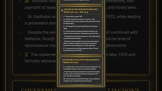 Revival of the Civil Disobedience Movement Second Phase: Reasons, nature, and government reacti...