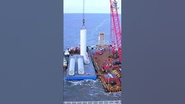 Thi công điện gió trên biển - Lắp đặt đốt trụ đầu tiên