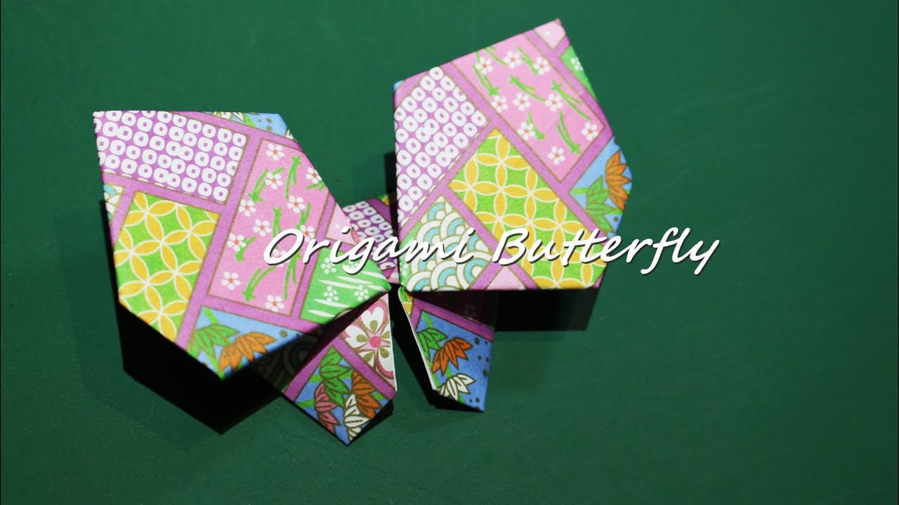 ひらひらする!!折り紙2枚でちょうちょ折り方 Butterfly Origami YouTube