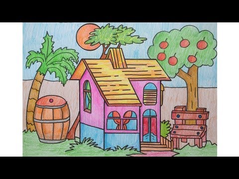 Coloring House and Jar for kid