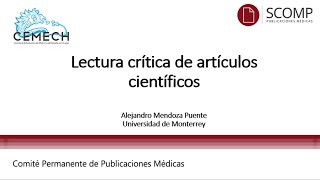 Lectura crítica de artículos científicos | SCOMP CEMECH