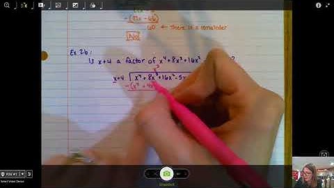 5.4 Ex 2b- Determining if a Binomial is a Factor