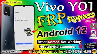 Vivo Y01 Frp Bypass Android 12 | Reset Option Not Working | Without Pc |Unlock G/A/C New Method 2023